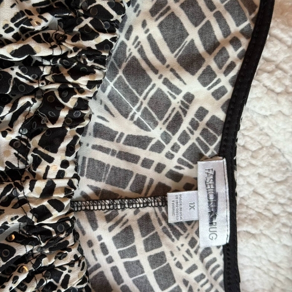 Fashion Bug Vintage Black and White Midi  Party Dress - Picture 2 of 3